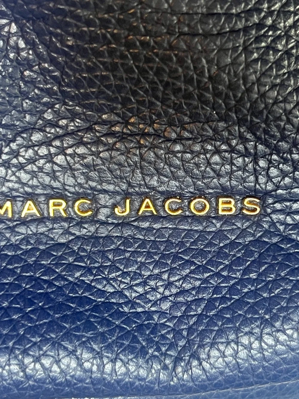 Marc Jacobs Varsity Pack Navy Leather  Backpack with Gold Hardware